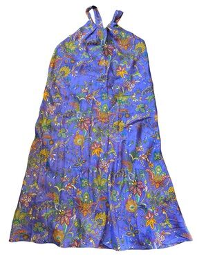 Ralph Lauren Collection 100% Silk Halter Dress Purple Paisley Floral 10 NWT
